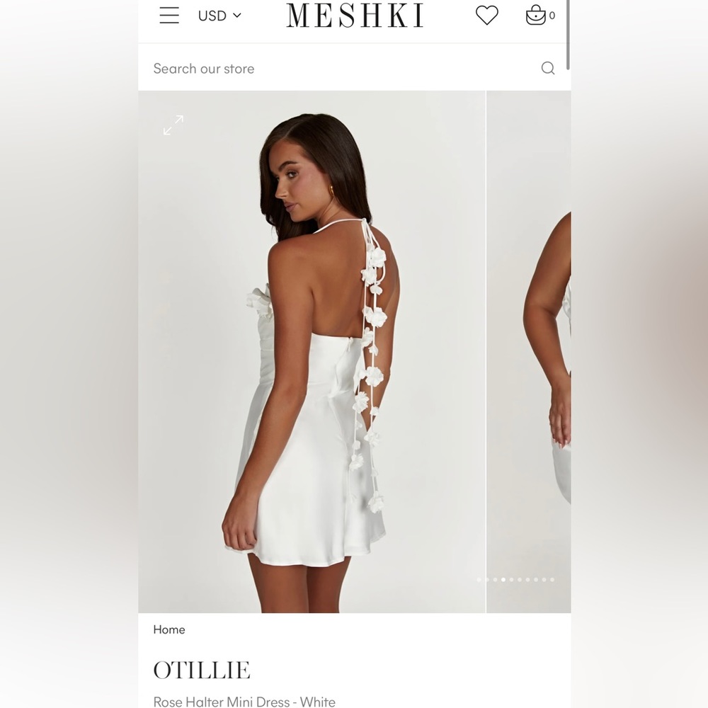 Meshki Otillie Mini white dress